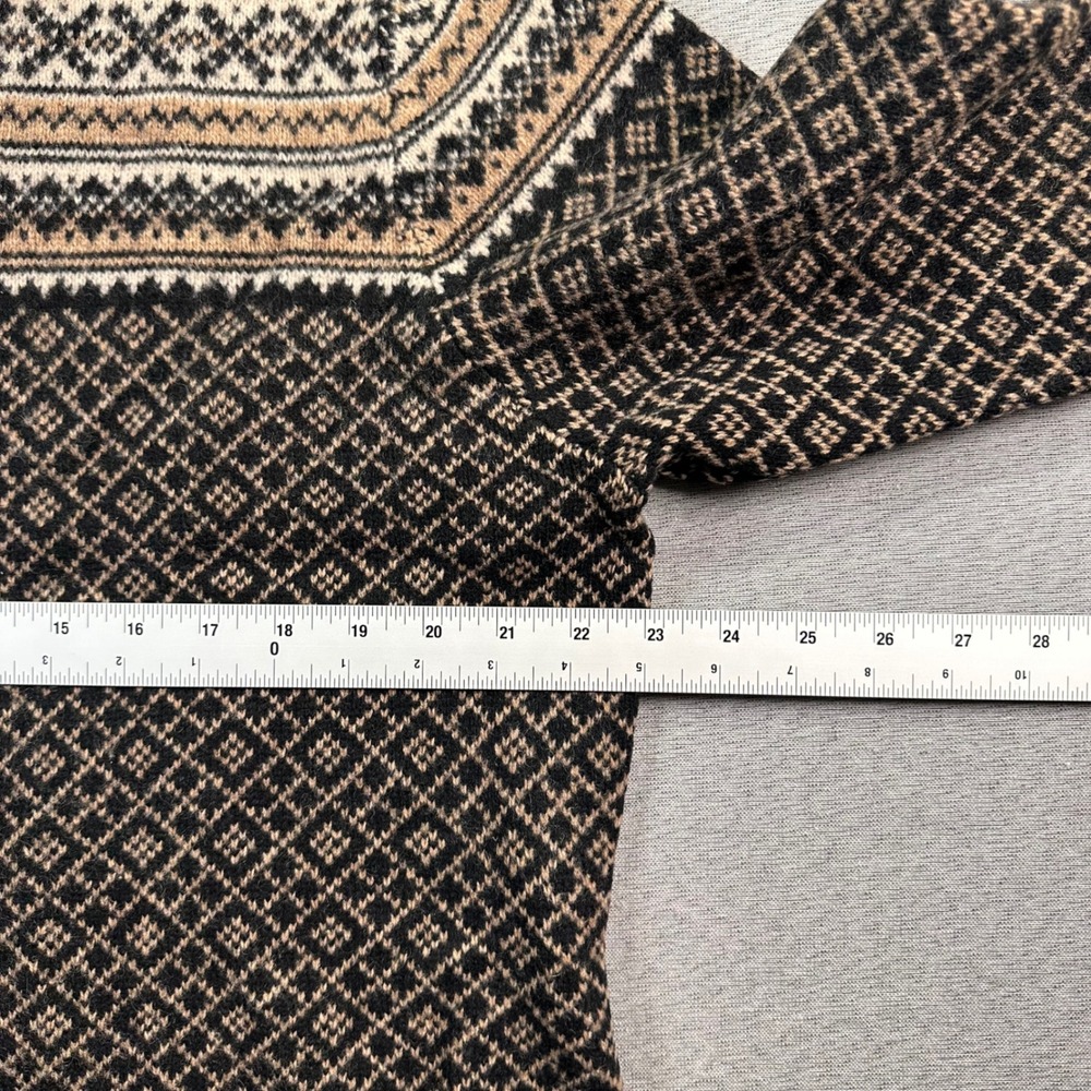 Eddie Bauer Fair Isle Knit Sweater Womans 2XL 100% Lambswool Half Zip Collar - Picture 3 of 9
